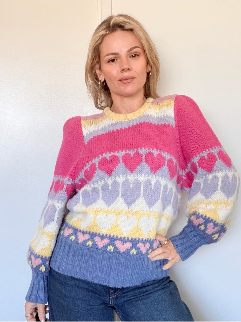 LoveShackFancy Shirelle Pullover Pink Icing